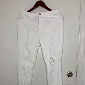 Fashion nova white ripped jeans